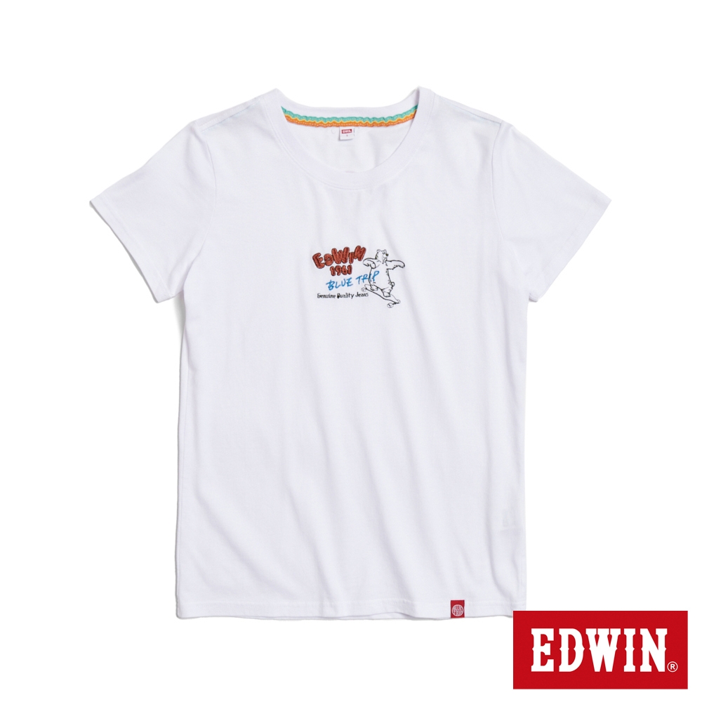 EDWIN TBT滑板熊短袖T恤-女-白色