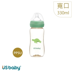 US baby 優生 真母感PPSU奶瓶 寬口L330ml(綠蠵龜/台灣