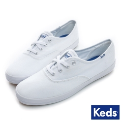 Keds 品牌經典綁帶休閒鞋-白色