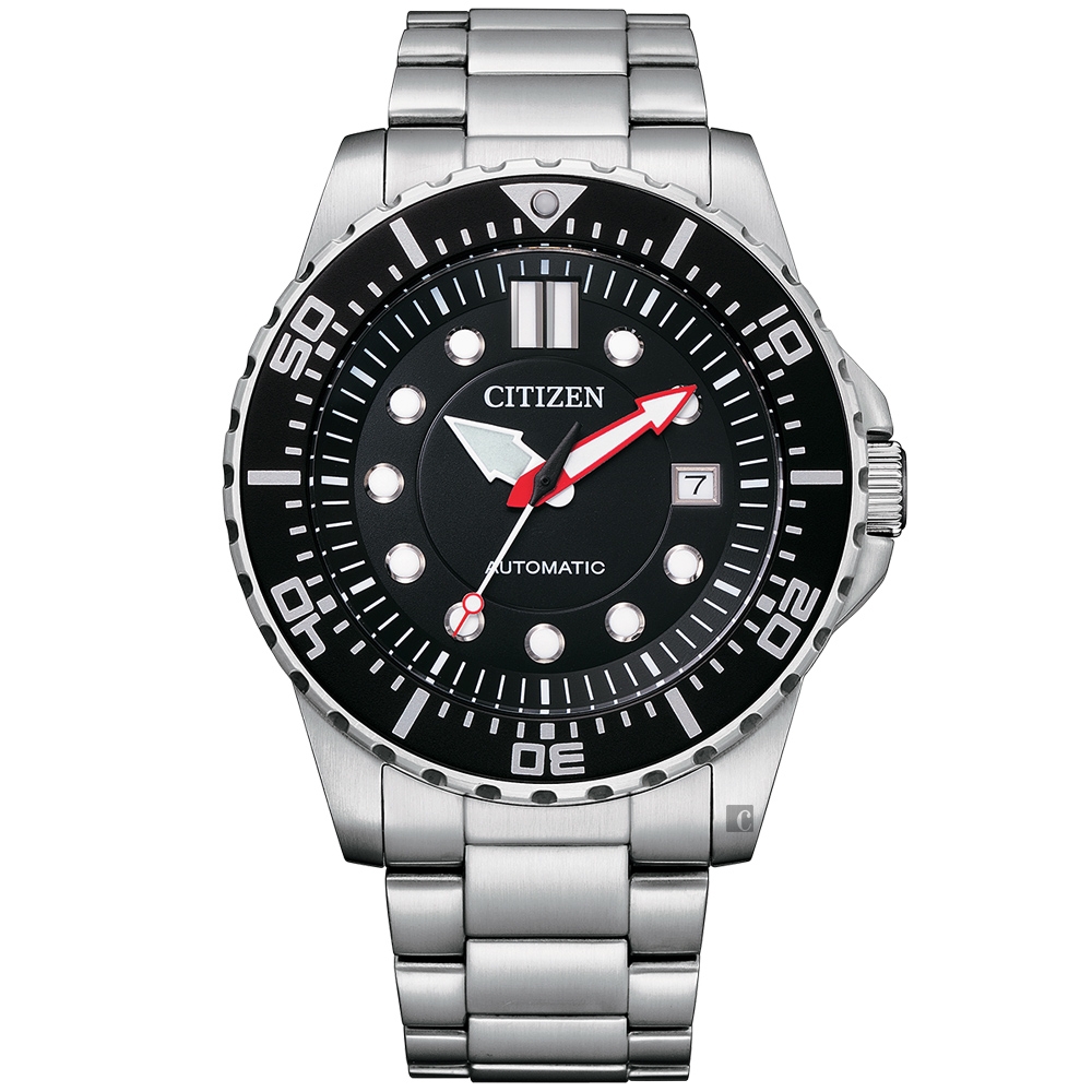 CITIZEN 星辰 大三針運動機械錶-黑/43mm NJ0120-81E