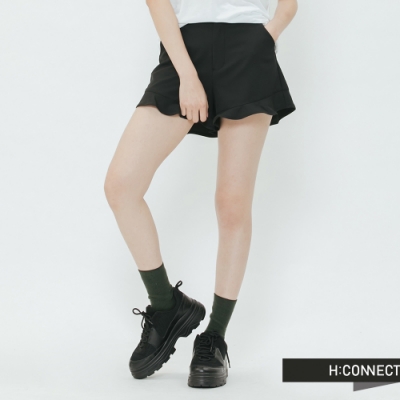 H:CONNECT 韓國品牌 女裝-花瓣邊西裝短褲-黑