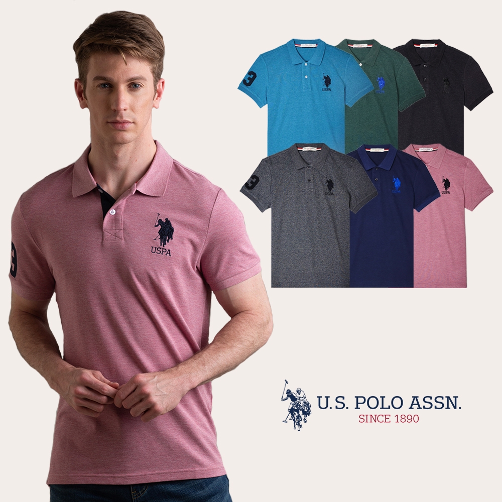 U.S. POLO ASSN. 美國馬球大馬花紗POLO衫 - 多色任選