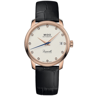 MIDO美度 官方授權 BARONCELLI永恆系列 優雅真鑽機械腕錶 母親節 禮物 33mm/ M0272073626600