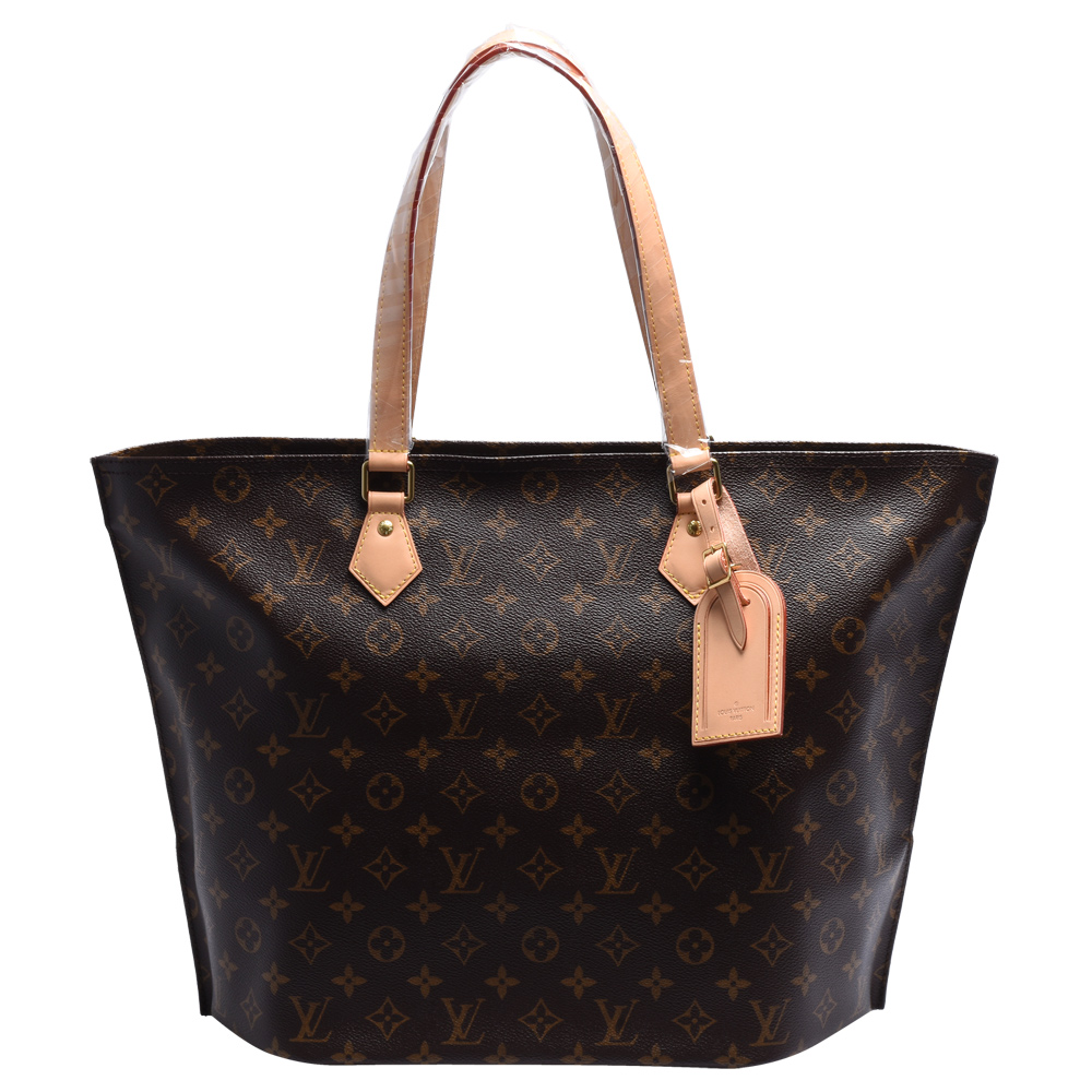 LV M47028經典All-In  PM系列Monogram帆布印花牛皮背帶肩背拖特包