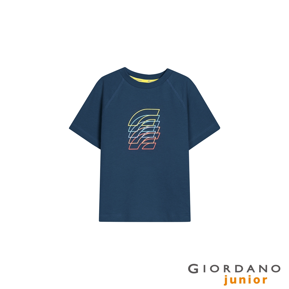 GIORDANO 童裝G-MOTION排汗速乾T恤 - 62 海月藍