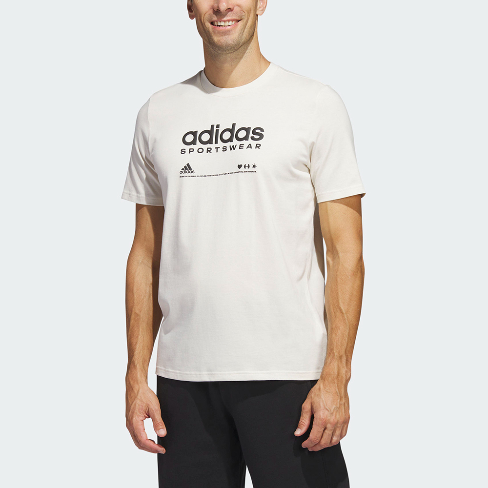Adidas M Lounge Tee HR3002 男 短袖 上衣 T恤 亞洲版 運動 訓練 休閒 棉質 舒適 白