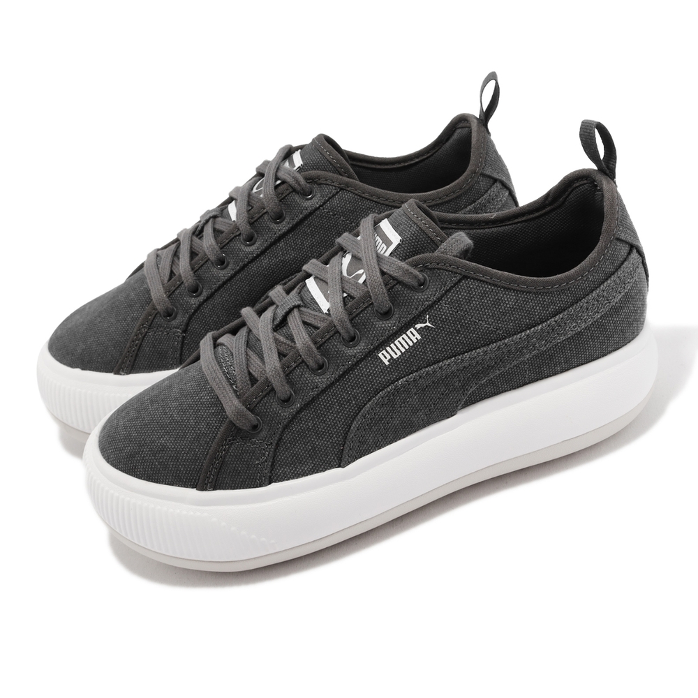 Puma 休閒鞋 Suede Mayu Canvas Wns 女鞋 黑 白 帆布 單寧風 厚底 增高 38316503