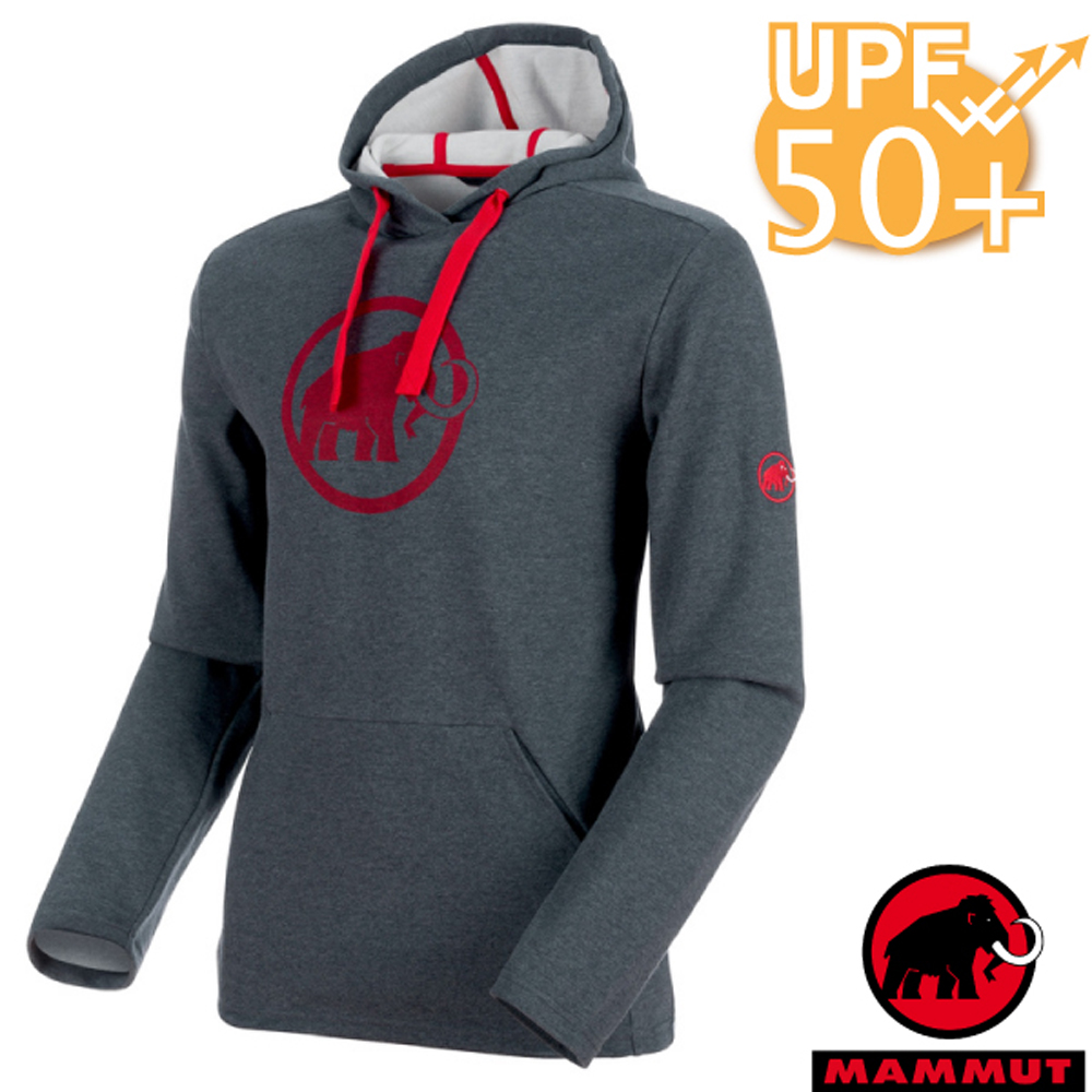 MAMMUT 長毛象 男 Logo Hoody 保暖連帽長袖上衣_幻影黑