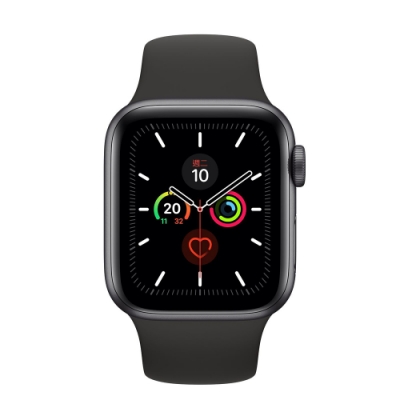 Apple Watch S5 GPS版 44mm太空灰鋁錶殼黑色運動錶帶MWVF2TA
