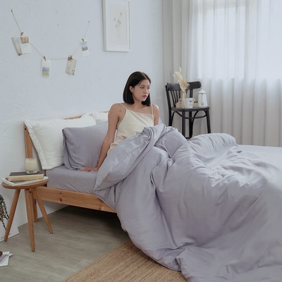 BUHO 天絲萊賽爾3.5尺單人床包枕套組(藕紫)