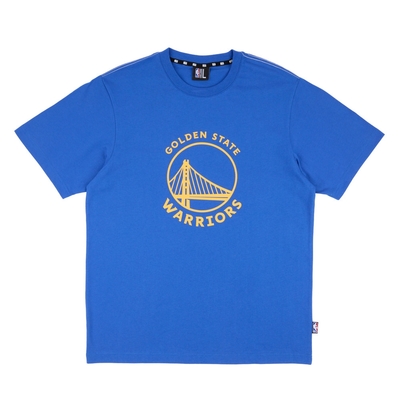 NBA 基本版 隊徽印刷 短袖上衣 勇士隊-藍色系-3425102982