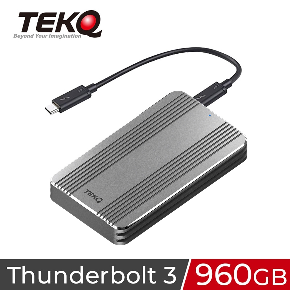 TEKQ 960G Rapide Thunderbolt 3 外接式SSD行動硬碟-太空灰