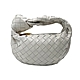 BOTTEGA VENETA Jodie 小羊皮寬編織迷你手提包(651876-白) product thumbnail 1