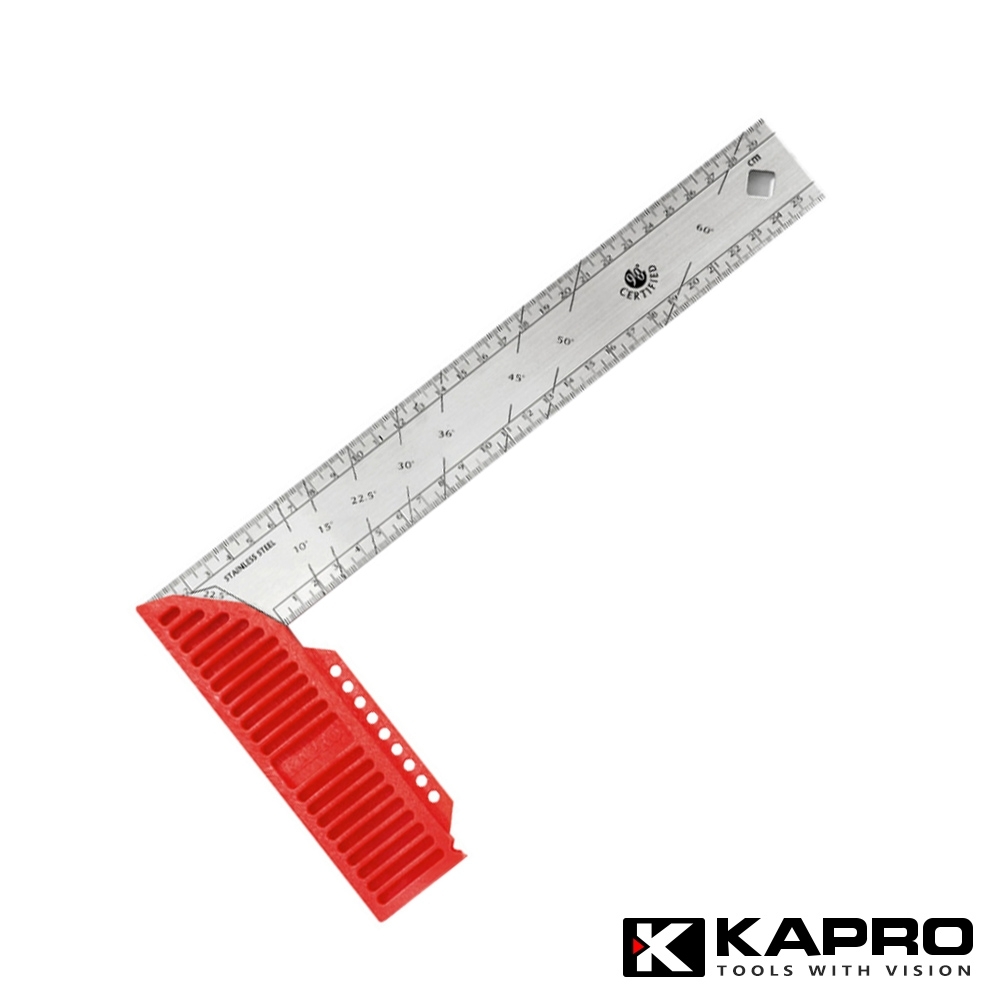 以色列KAPRO開普路 木工修繕不鏽鋼/直角/畫線/弧度尺 30CM