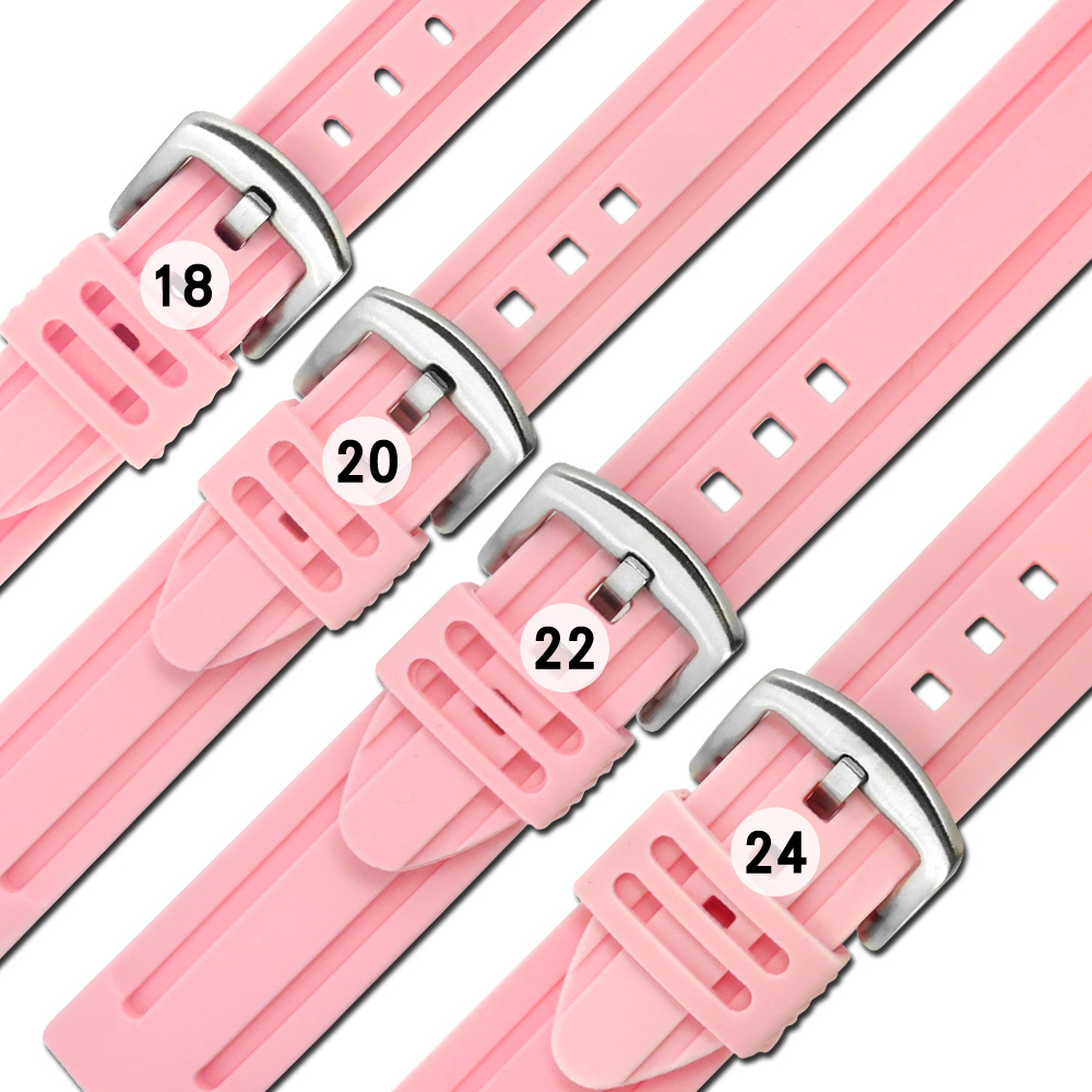 Watchband / 各品牌通用 舒適耐用 輕便 運動型 加厚矽膠錶帶 粉色