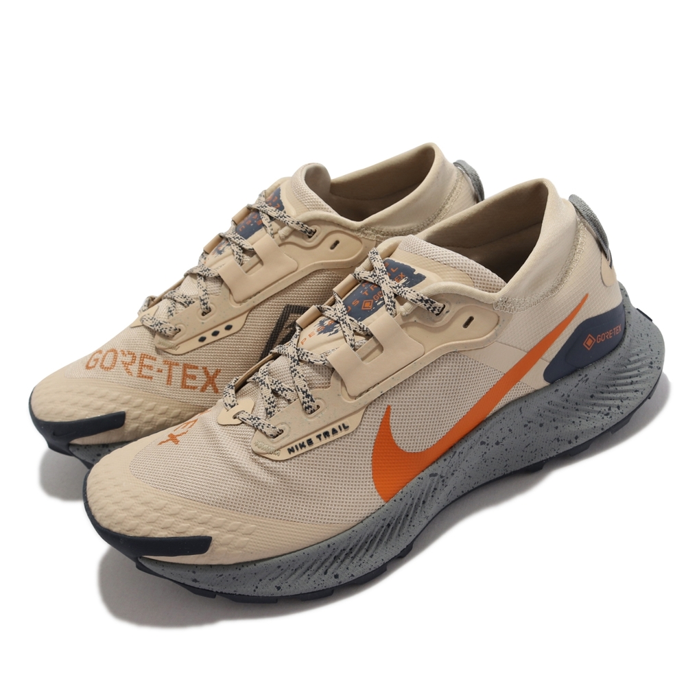 Nike 慢跑鞋 Pegasus Trail 3 GTX 男鞋 戶外 越野 避震 防水 運動 球鞋穿搭 卡其 橘 DC8793-200