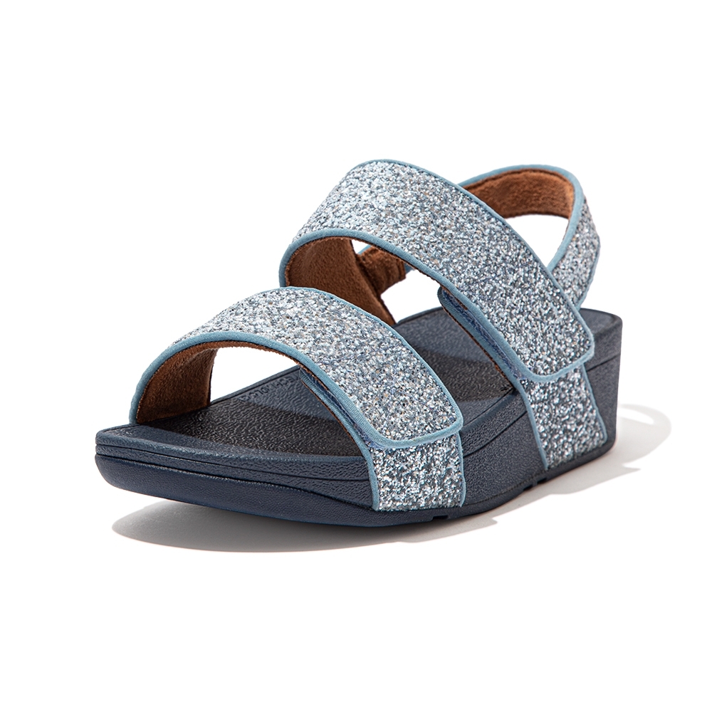 FitFlop】MINA GLITTER MIX BACK-STRAP SANDALS後帶涼鞋-女(瓷藍色