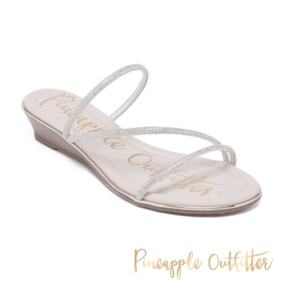 Pineapple Outfitter-HALLIE 氣質閃耀楔型涼拖鞋-白色
