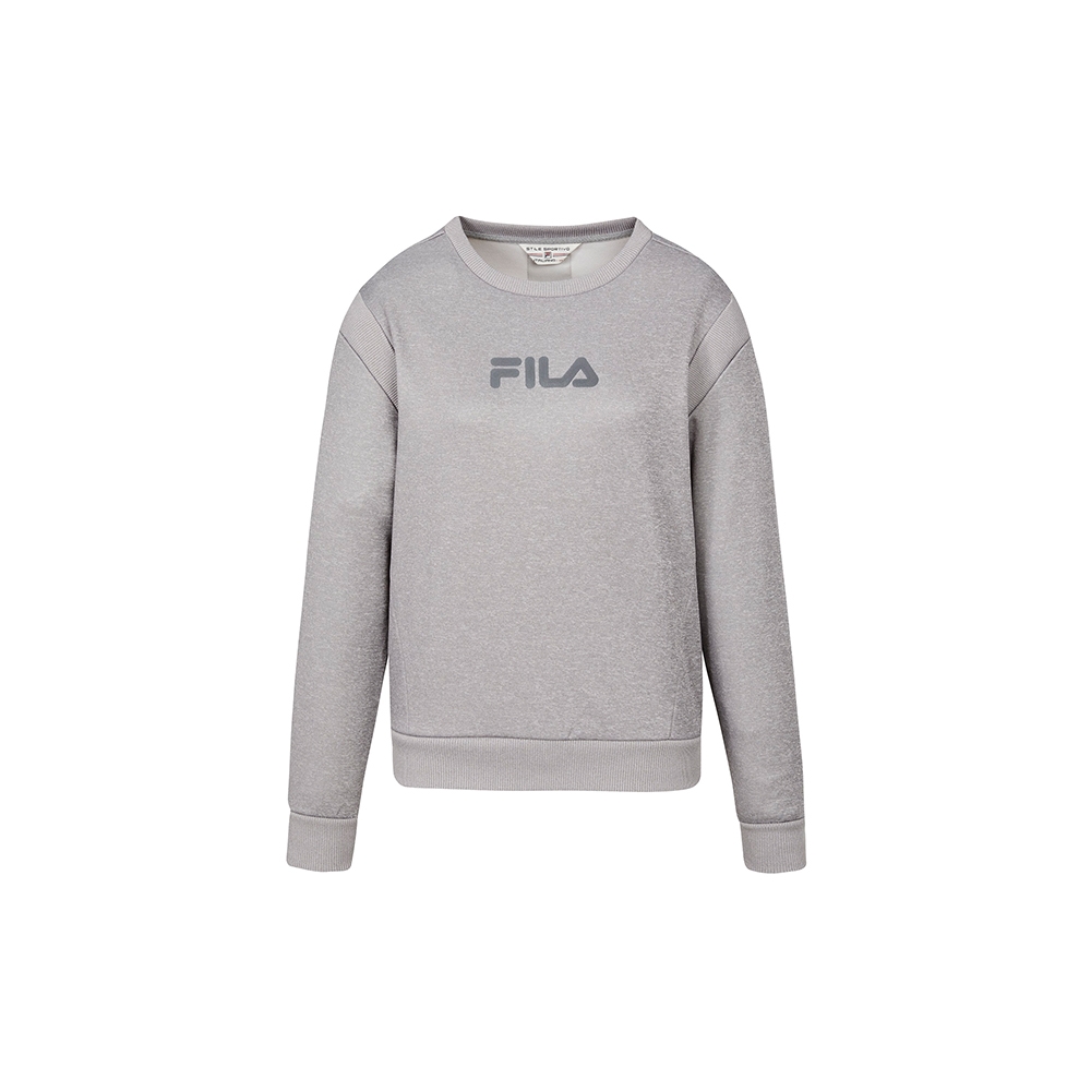 FILA 女吸濕排汗圓領T恤-麻灰 5TEX-5711-MY