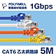 POLYWELL CAT6 高速乙太網路線 UTP 1Gbps 5M 黑色 product thumbnail 1