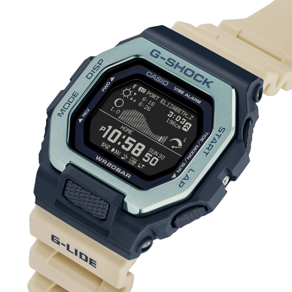 CASIO 卡西歐G-SHOCK 潮汐日光月相LCD寬錶面智慧藍芽電子錶GBX-100TT-2