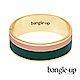 BANGLE UP 簡約條紋琺瑯鍍金寬手環 -粉綠 product thumbnail 1