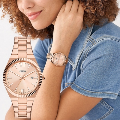 FOSSIL Scarlette 復古時尚大三針女錶 迎春好禮-38mm ES5258