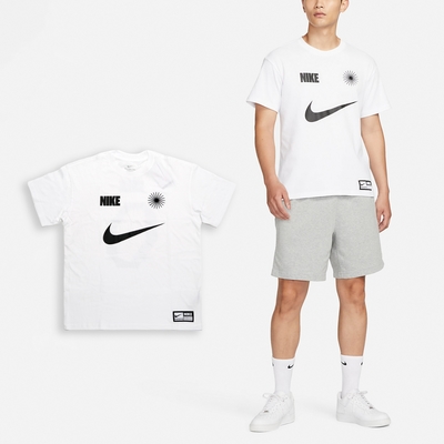 Nike 短袖 Basketball 男款 白 黑 大LOGO 寬鬆 純棉 棉T 短T 大勾 FJ2307-100