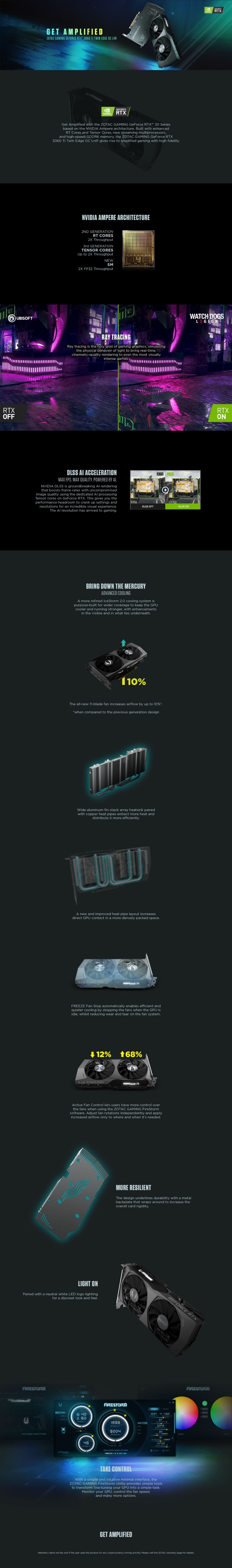 ZOTAC索泰GAMING GeForce RTX 3060 Ti Twin Edge OC LHR 顯示卡| RTX