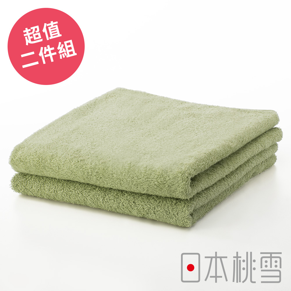 日本桃雪 居家毛巾超值兩件組(綠色)