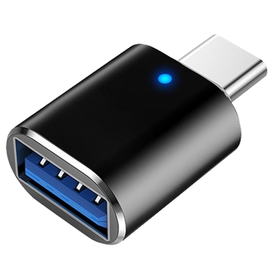 月陽鋁合金Type-C公轉USB3.0母帶LED燈支援OTG轉接頭(CTU30)