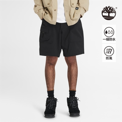Timberland 男款黑色防潑水寬版短褲|A5SC6001