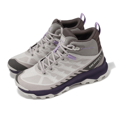 Merrell 戶外鞋 Speed ECO Mid WP 女鞋 灰 紫 防水鞋面 緩衝 抓地 郊山 登山鞋 ML037864