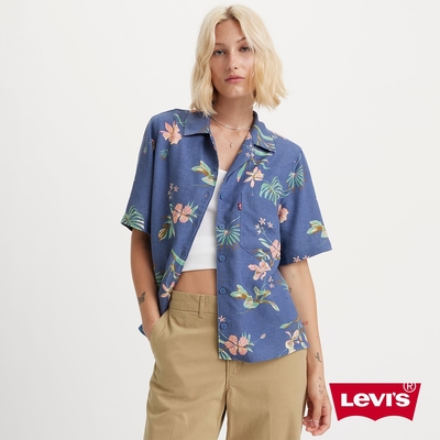 Levis 女款 夏威夷短袖襯衫 / 混亞麻舒適面料