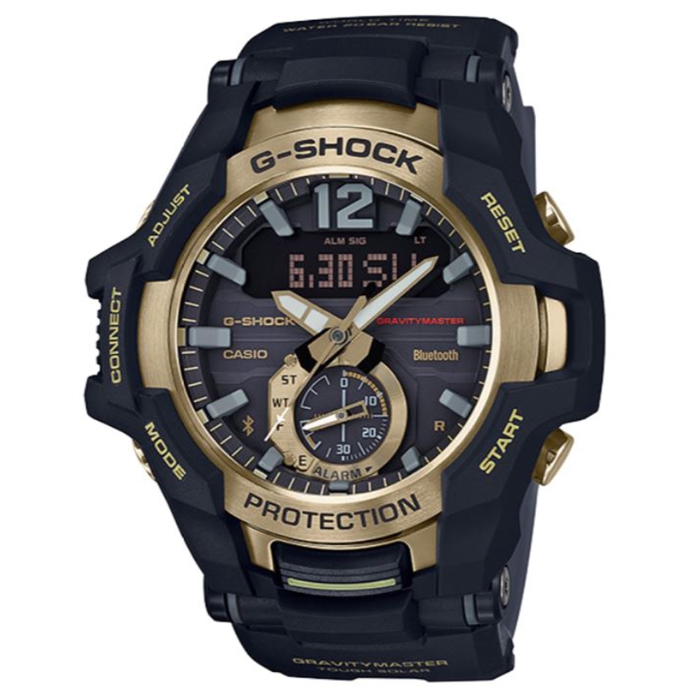 G-SHOCK 飛行員專屬太陽能藍芽錶-帥氣金(GR-B100GB-1A)/53.8mm