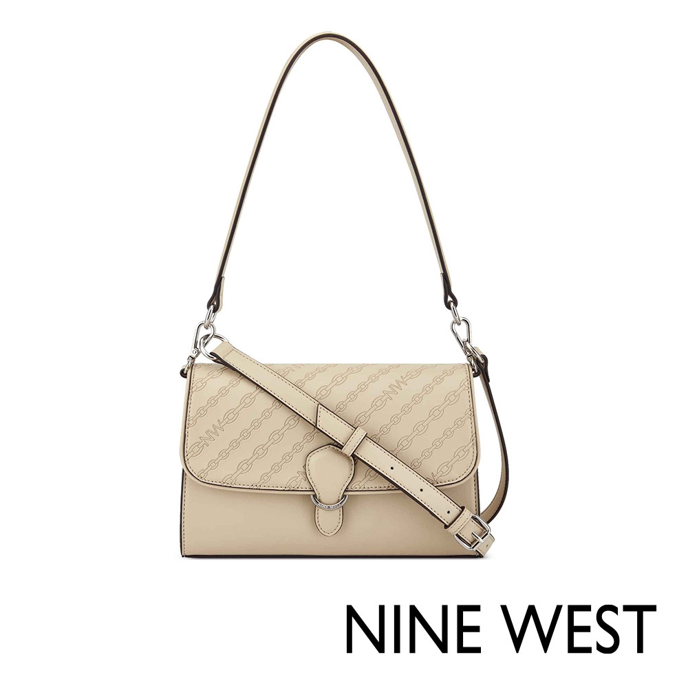 NINE WEST LEVVY 經典LOGO紋斜背包-淺褐色(556818)