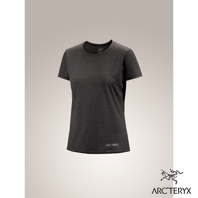 Arcteryx 始祖鳥 女 Taema Arc Bird 快乾短袖圓領衫 雜黑