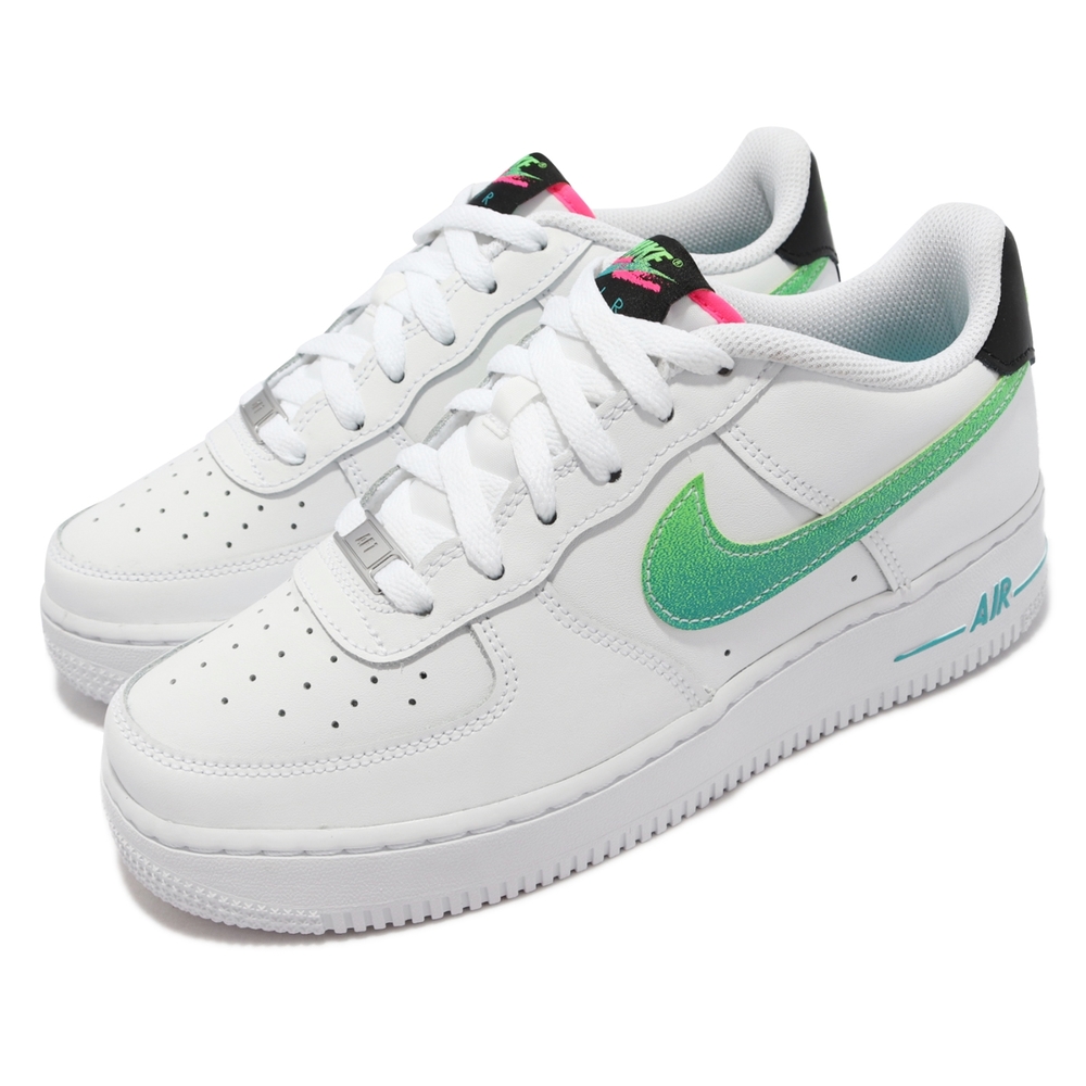 Nike 休閒鞋Air Force 1 LV8 1 女鞋經典款AF1 皮革球鞋穿搭大童白綠