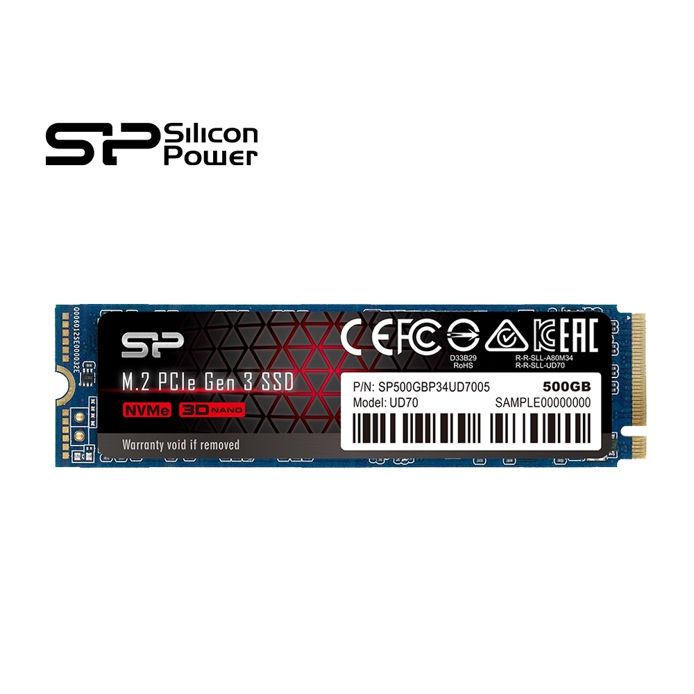 SP廣穎 UD70 M.2 2280 NVMe PCIe Gen 3x4 QLC 500GB SSD 固態硬碟