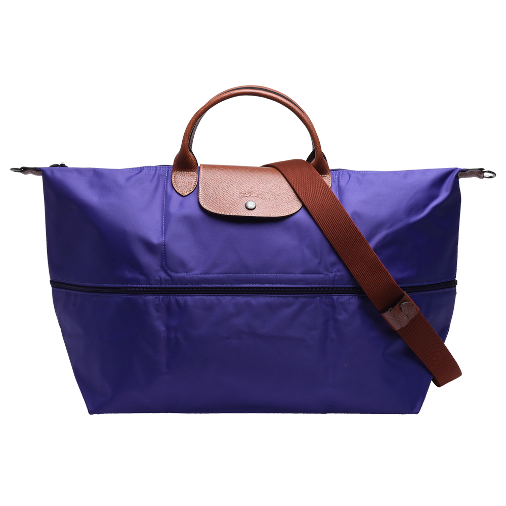LONGCHAMP 經典LE PLIAGE系列延展夾層旅行袋(紫水晶)