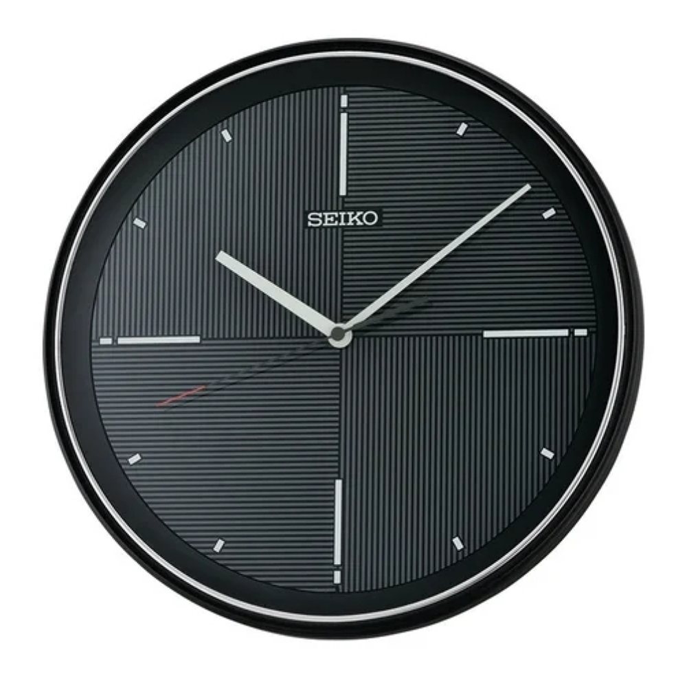 SEIKO 日本精工 幾何圖形 滑動式秒針 掛鐘(QXA816K)黑/34cm