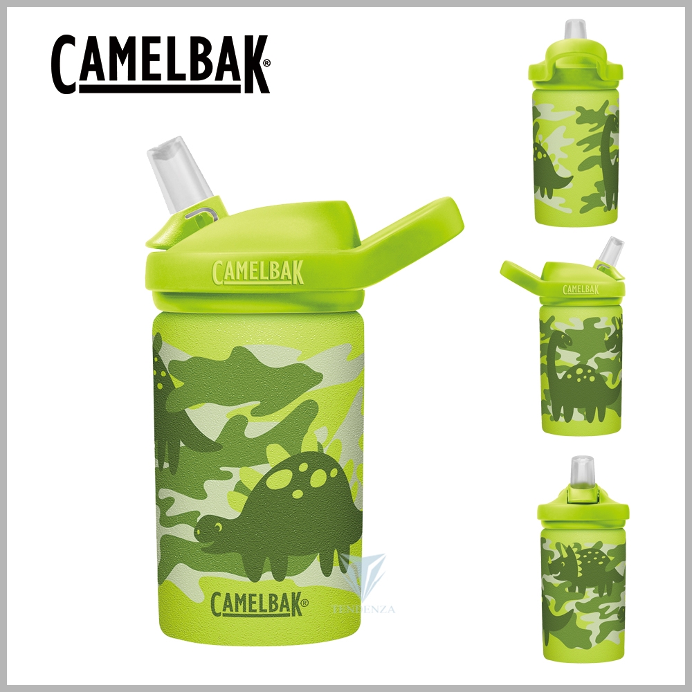 美國CamelBak 400ml eddy+ kids兒童吸管單層不鏽鋼瓶-迷彩恐龍 CB2674302041