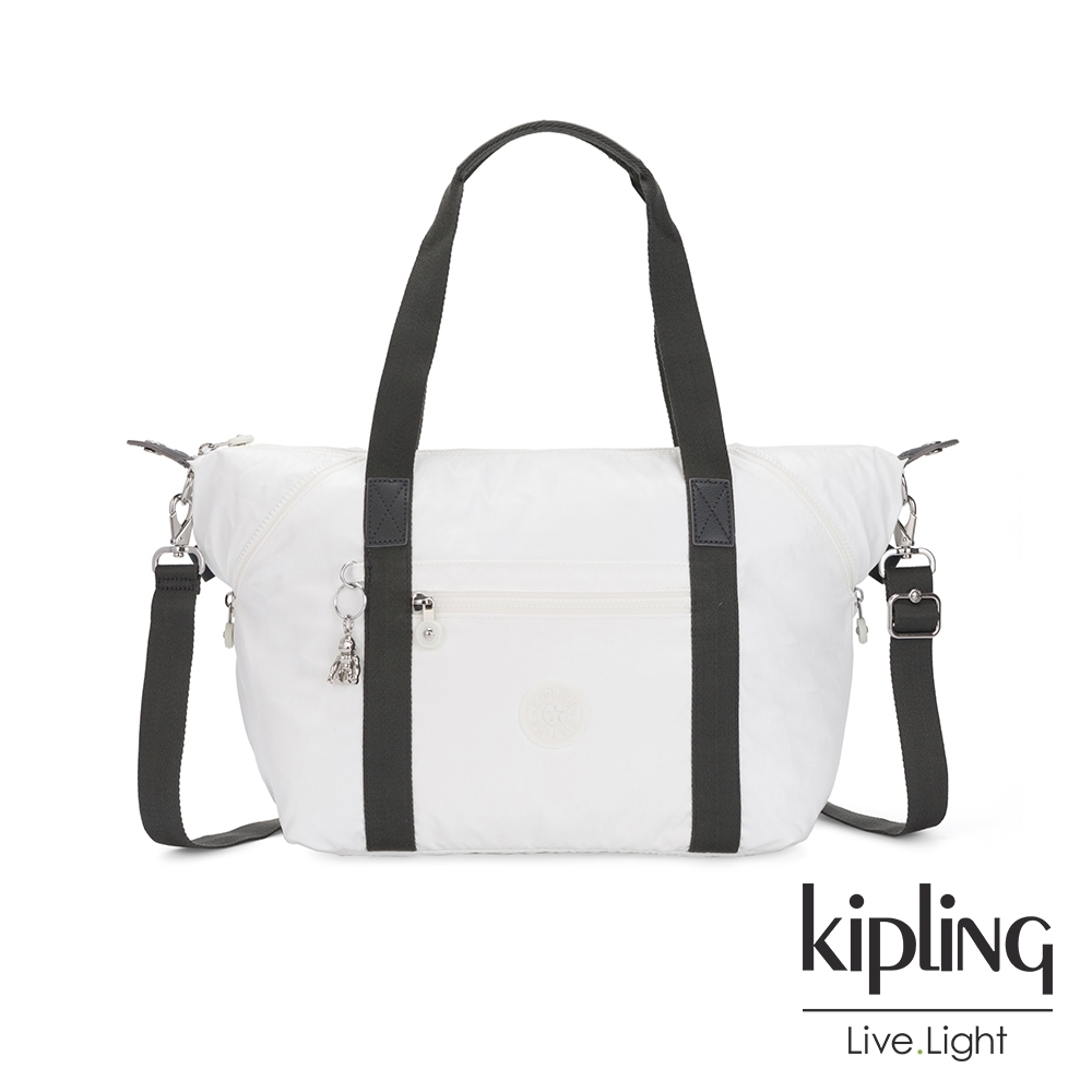 Kipling 時尚極簡白手提側背包-ART