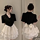 MOCO網美高級感公主蓬蓬裙吊帶連身層層短裙加背後大蝴蝶結西裝外套兩件式L~4XL product thumbnail 2