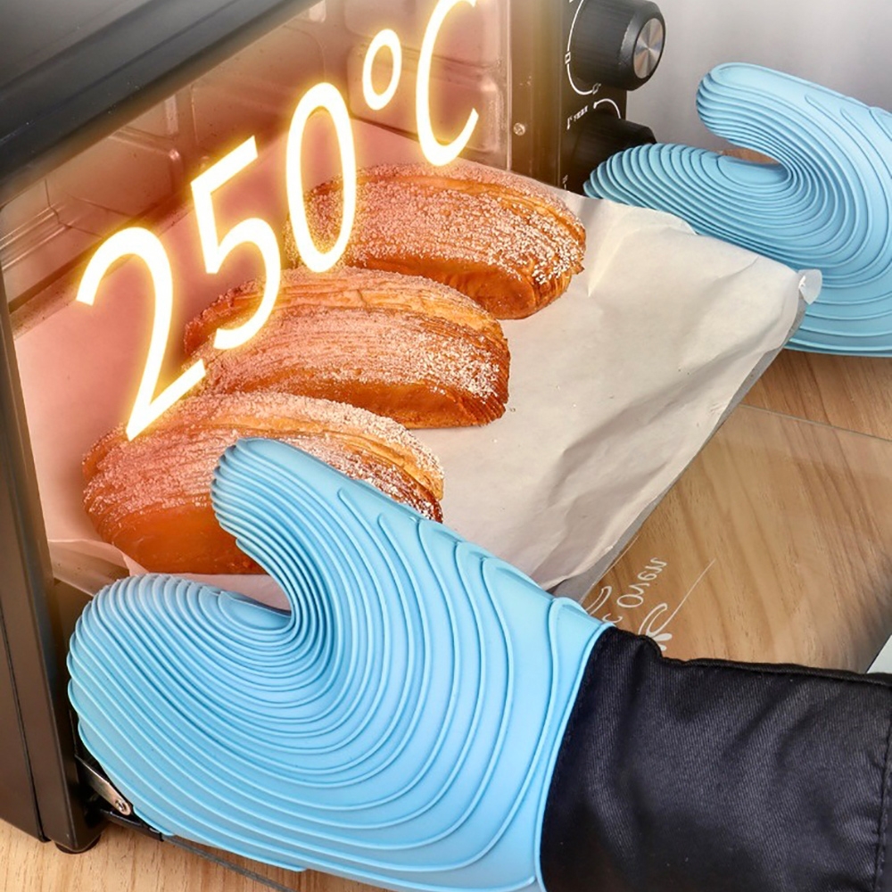挪威森林 螺旋波紋矽膠隔熱手套-單只(廚房手套 烘焙手套)