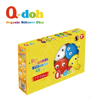 Q-doh 超柔軟有機矽膠黏土12色工具組 (60g/色)