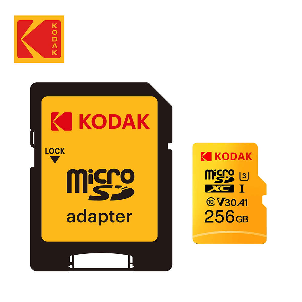 【Kodak】256GB U3 V30 MicroSD 記憶卡-附轉卡