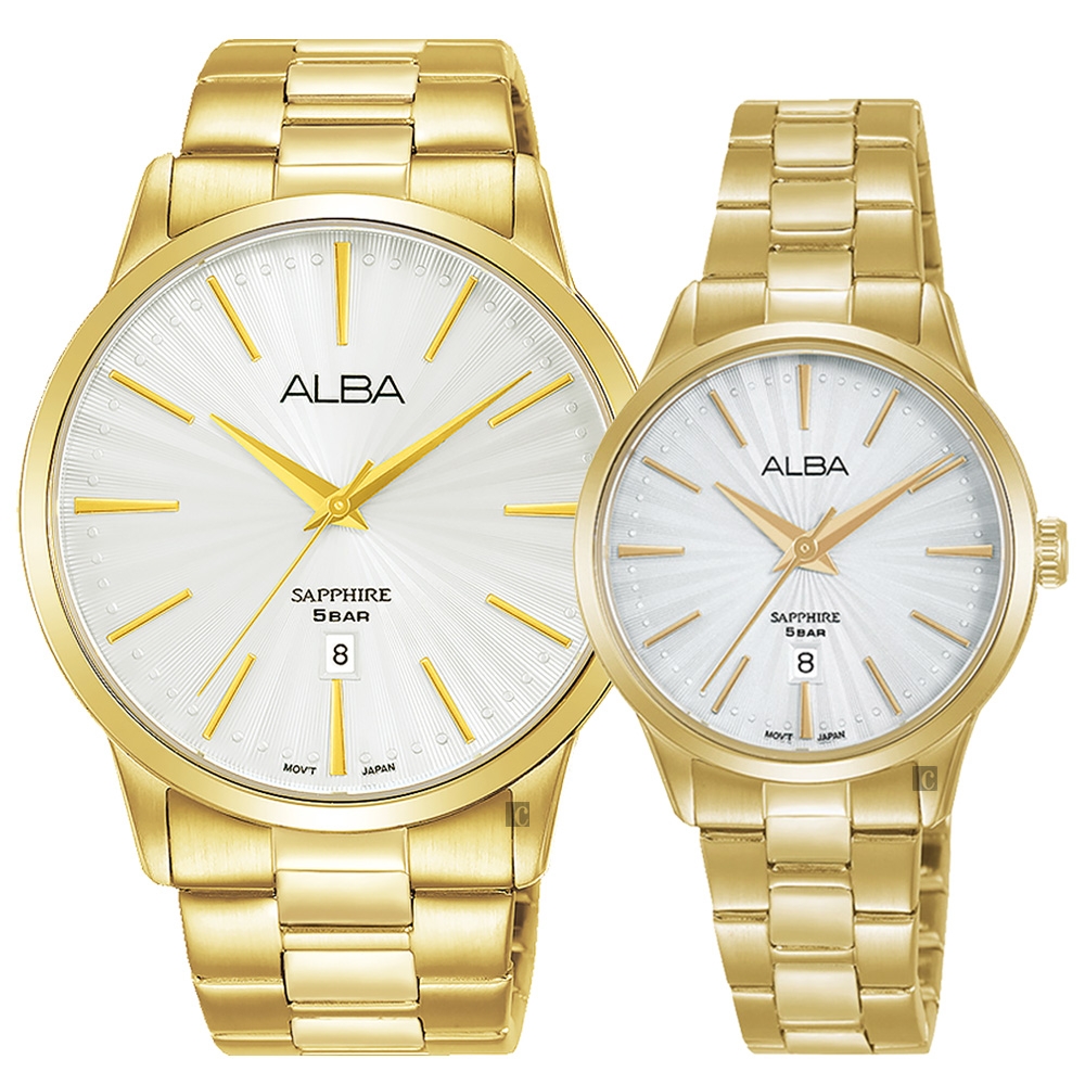ALBA 雅柏 東京復古情侶手錶 對錶 迎春好禮-41+29mm (AG8K80X5+AH7W36X5)