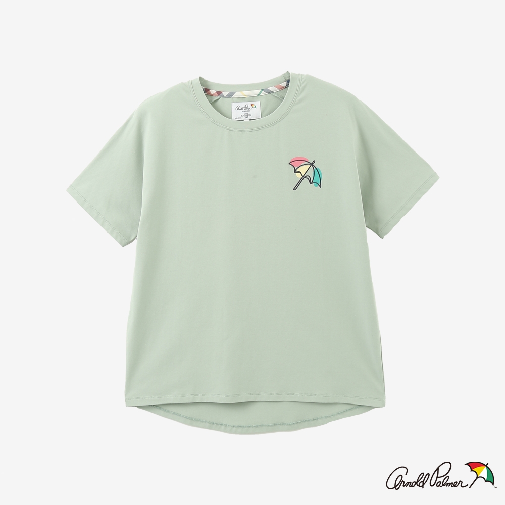 Arnold Palmer -女裝-彈性棉大傘繡花寬鬆版T-Shirt-灰綠色