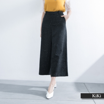 【KiKi】修身顯瘦寬口-長褲(藍色/版型顯瘦)